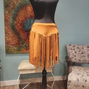 Fringed Tan Skort